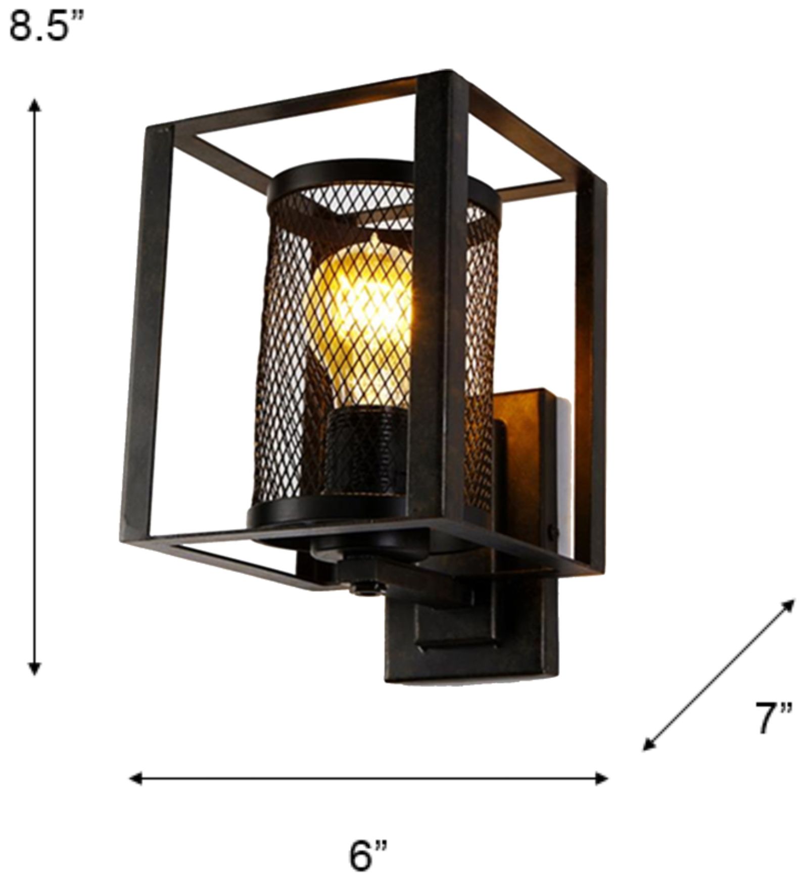 Image 3 Dale Tiffany 6" Wide Finn Vintage Industrial LED Mesh Metal Wall Sconce more views