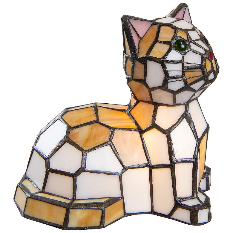 Image 4 Dale Tiffany 7.5" Tall Tiger Cat Tiffany Accent Lamp more views