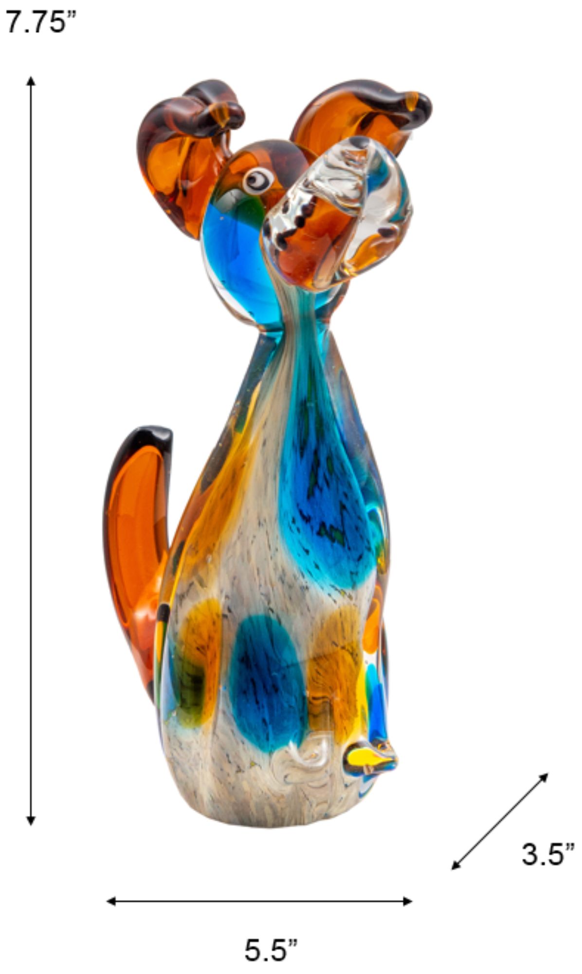 Image 3 Dale Tiffany 7.75" Tall Maximo Dog Handcrafted Art Glass Figurine more views