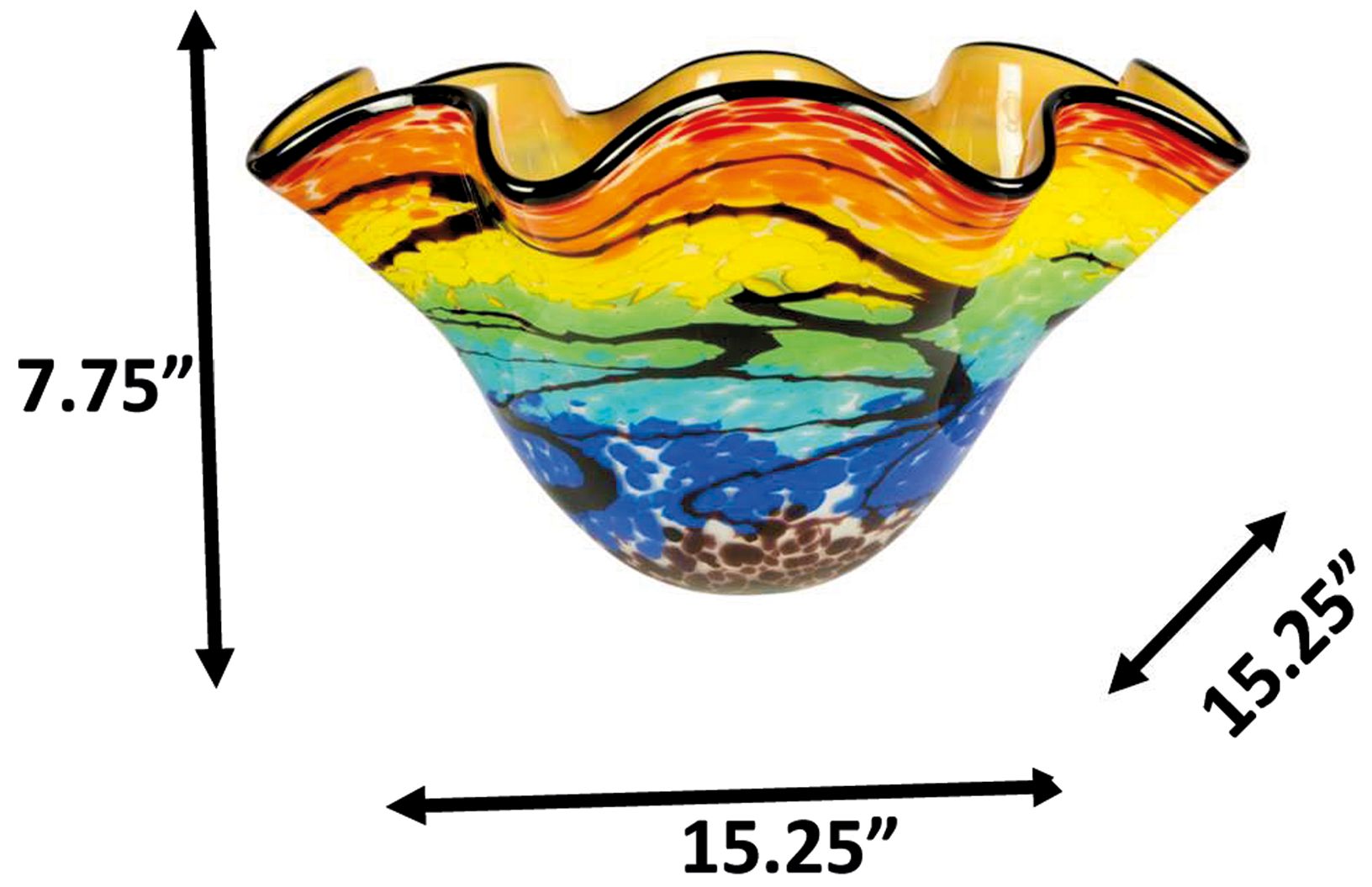 Image 3 Dale Tiffany 7.75" Tall Rainbow Reef Hand Blown Art Glass Vase more views