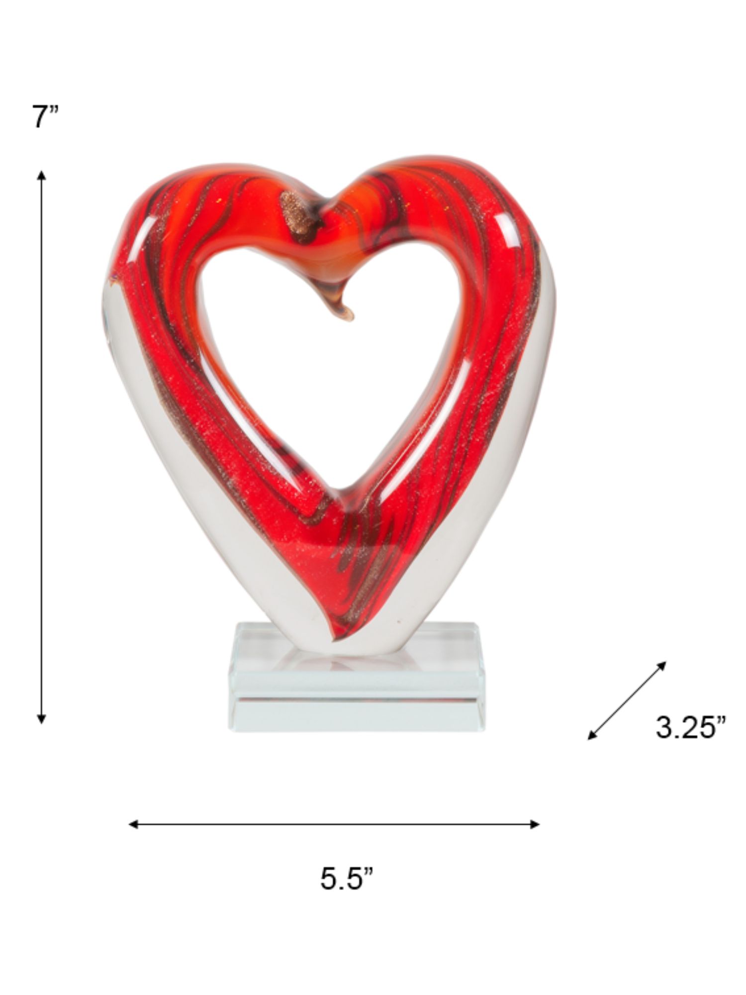 Image 3 Dale Tiffany 7" Tall Rossa Heart Handcrafted Art Glass Figurine more views