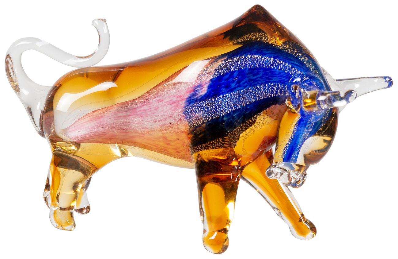 Image 2 Dale Tiffany 7" Tall Rave Bull Handcrafted Art Glass Figurine