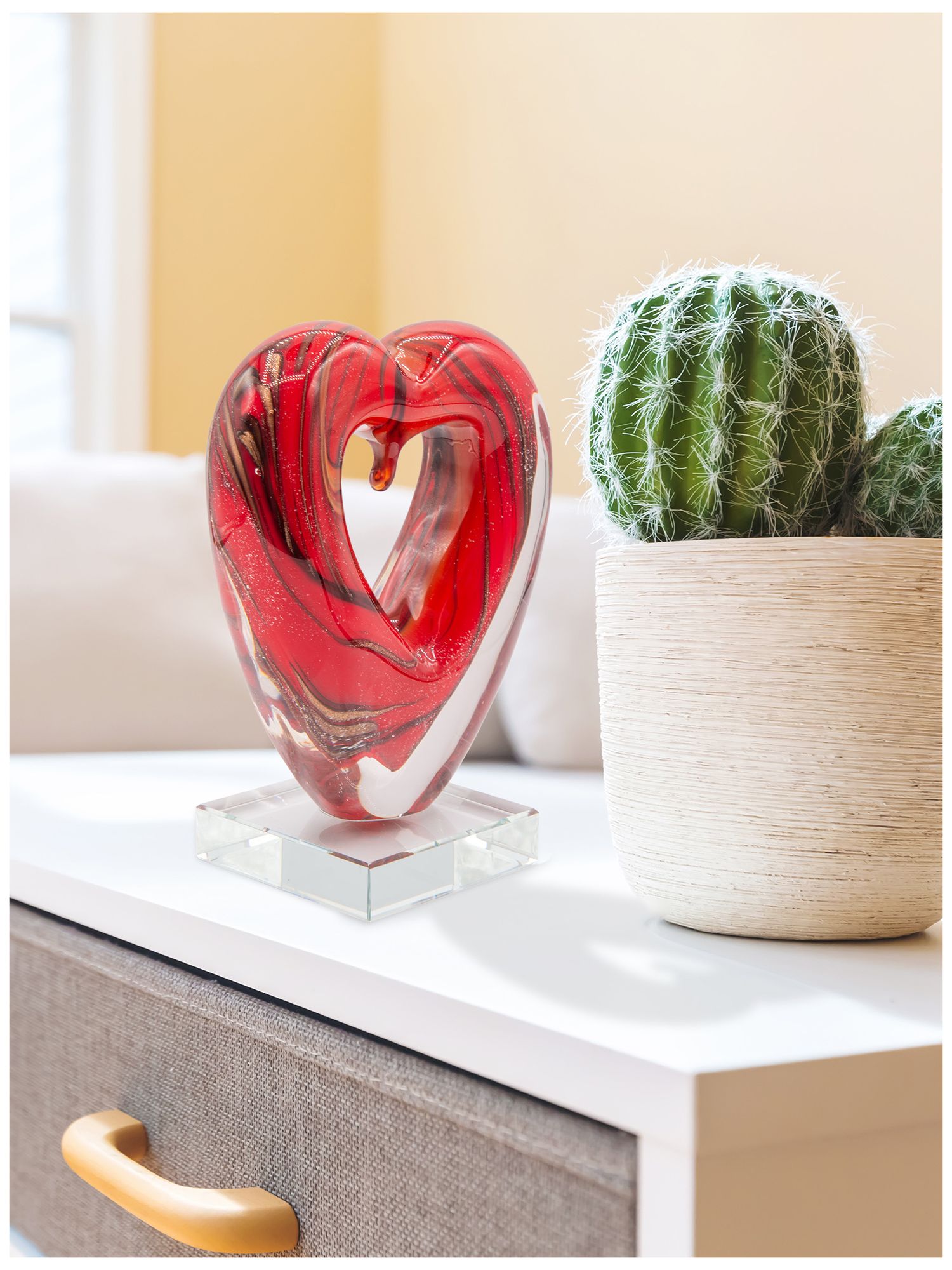 Image 2 Dale Tiffany 7" Tall Rossa Heart Handcrafted Art Glass Figurine more views