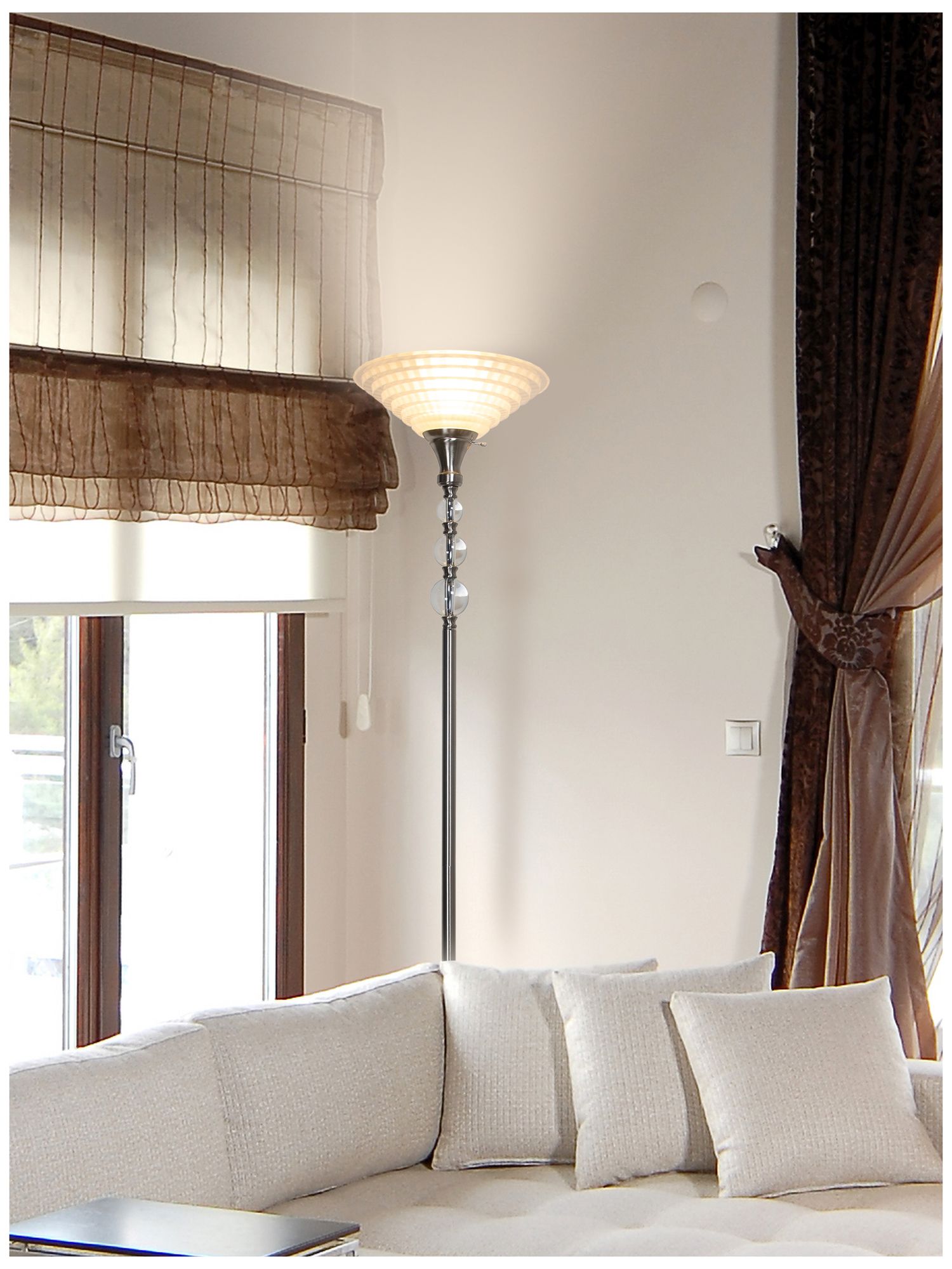 Image 3 Dale Tiffany 72" Tall Alaris Orb Art Glass Floor Lamp more views