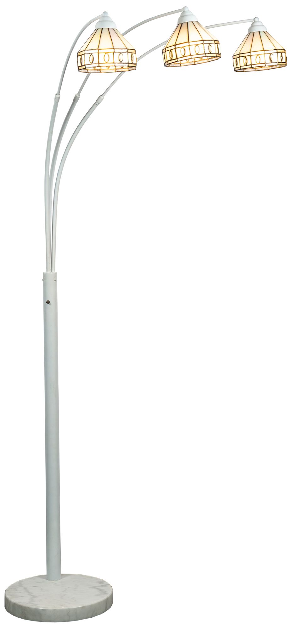 Image 2 Dale Tiffany 79" Tall Sarajevo Arc 3-Light Tiffany Floor Lamp more views