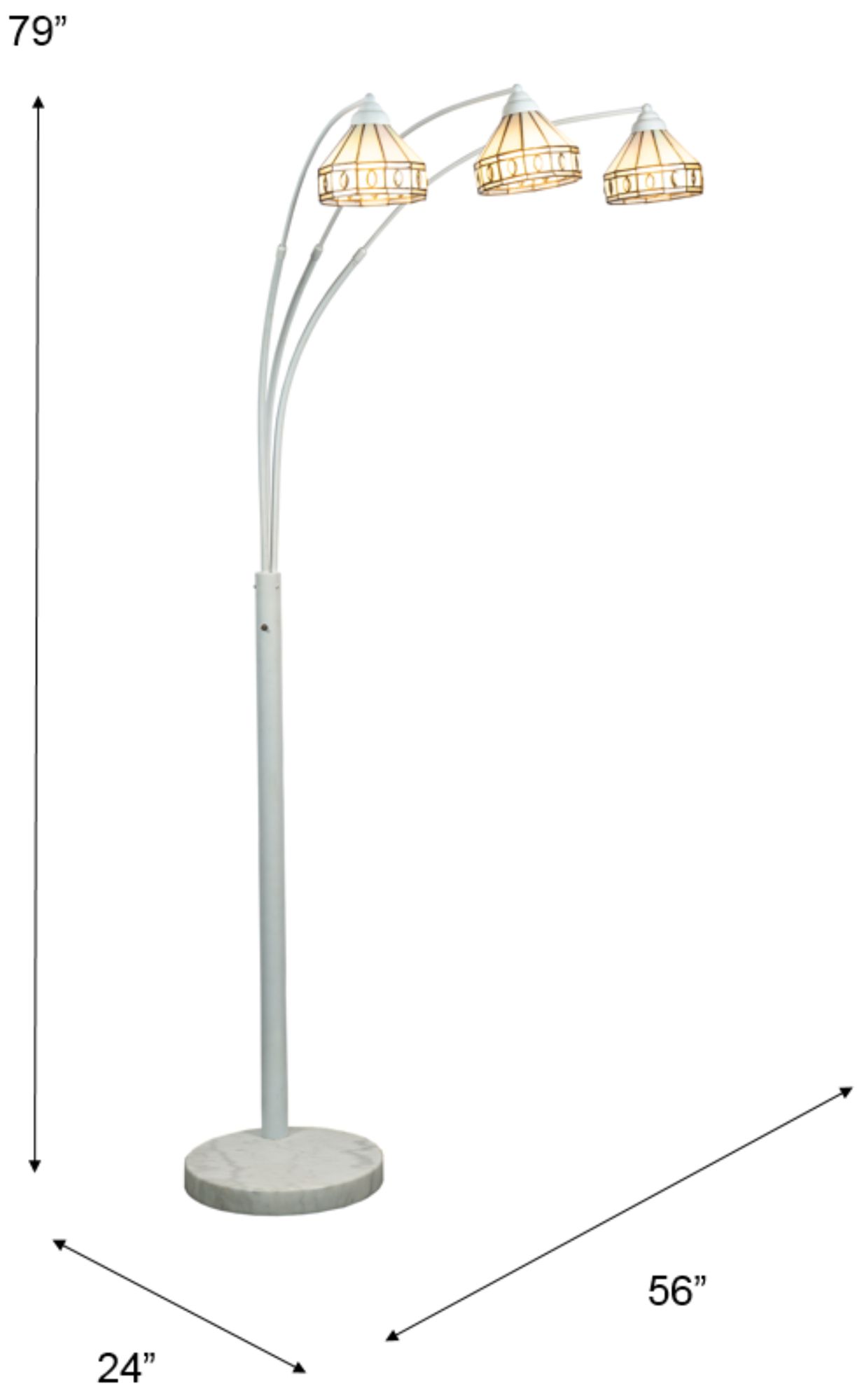 Image 4 Dale Tiffany 79" Tall Sarajevo Arc 3-Light Tiffany Floor Lamp more views