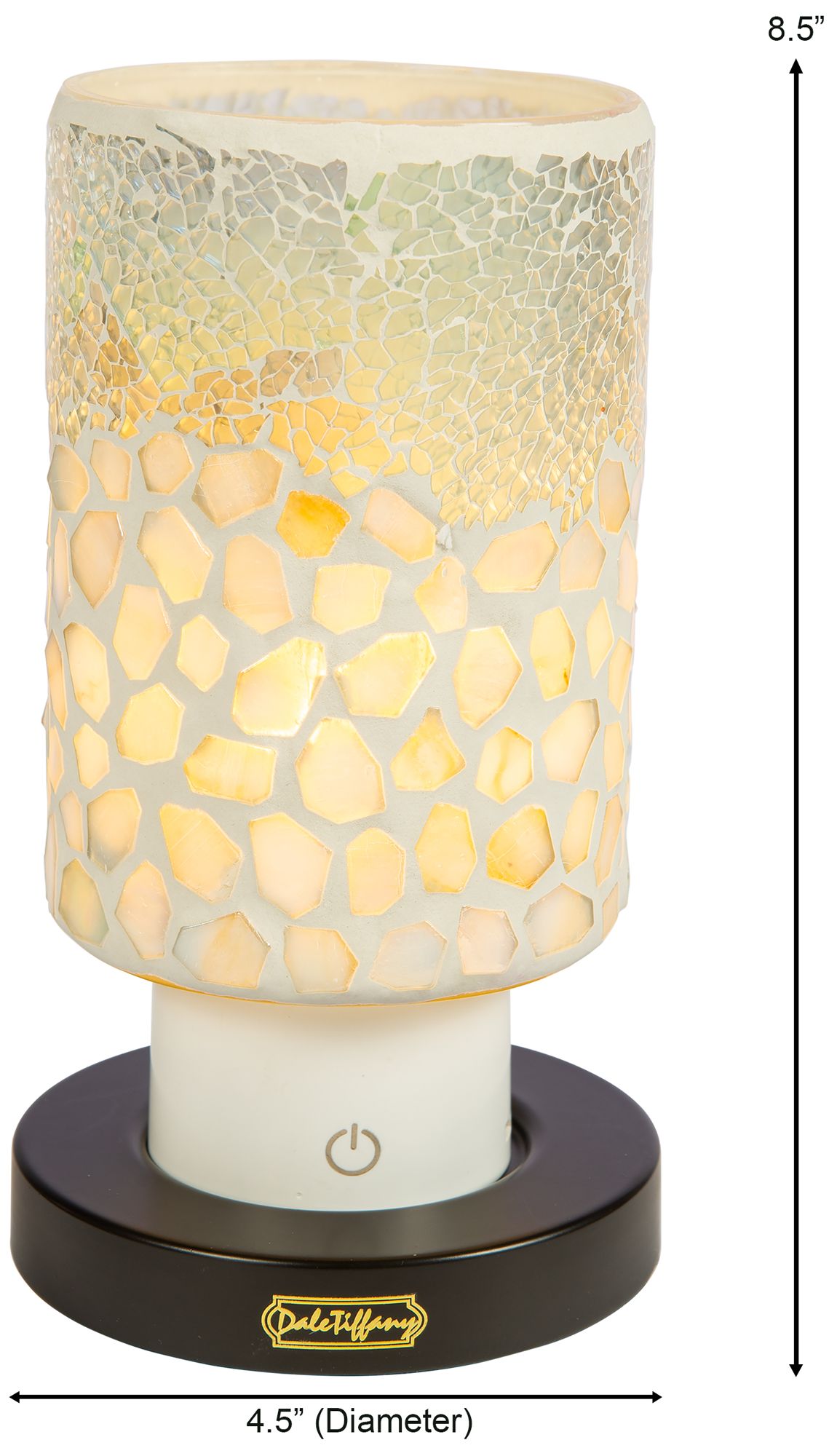 Image 3 Dale Tiffany 8.5" Tall Alps White Uplight Cordless Mosaic Accent Lamp more views