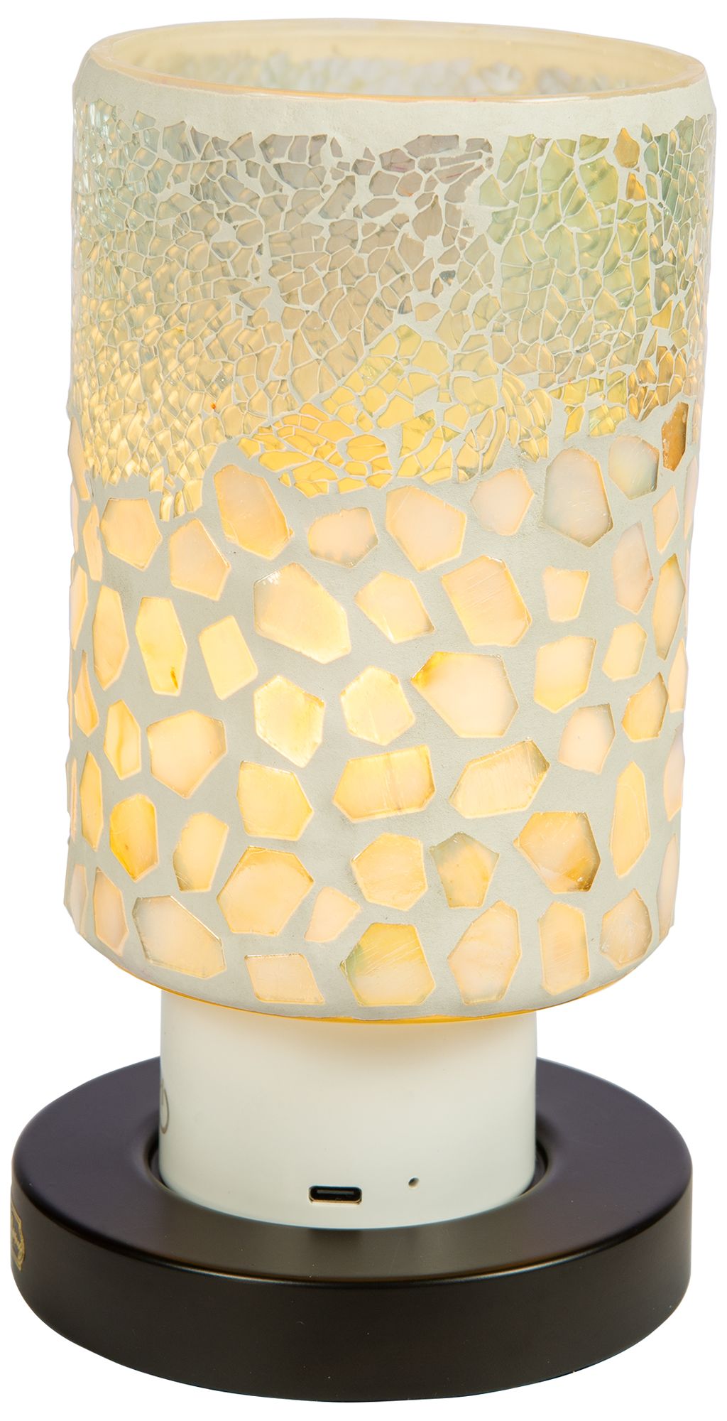 Image 5 Dale Tiffany 8.5" Tall Alps White Uplight Cordless Mosaic Accent Lamp more views