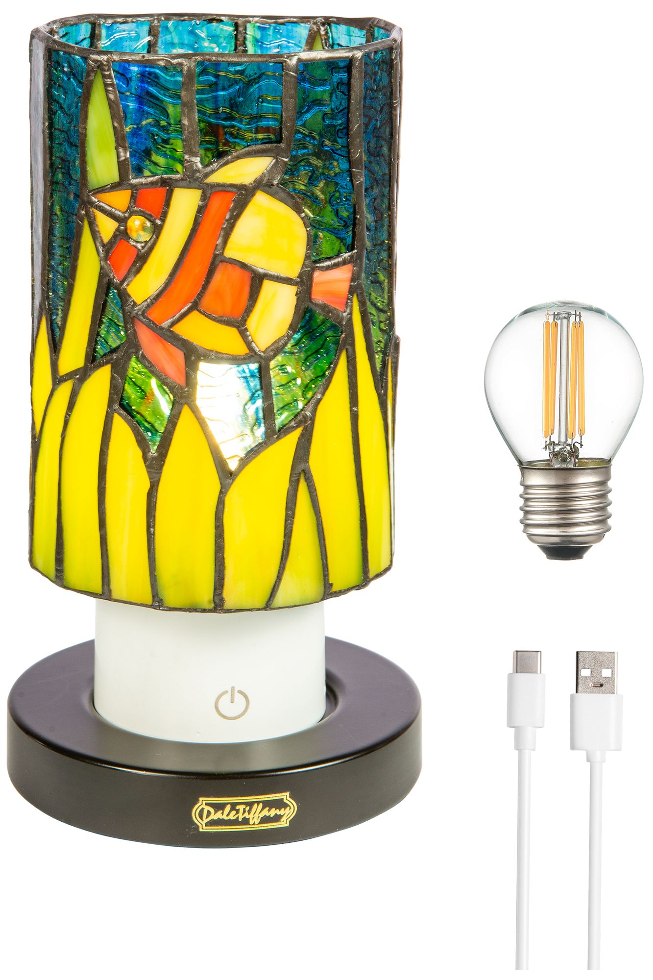 Image 4 Dale Tiffany 8.5" Tall Angelfish Cordless Rechargeable Tiffany Accent more views