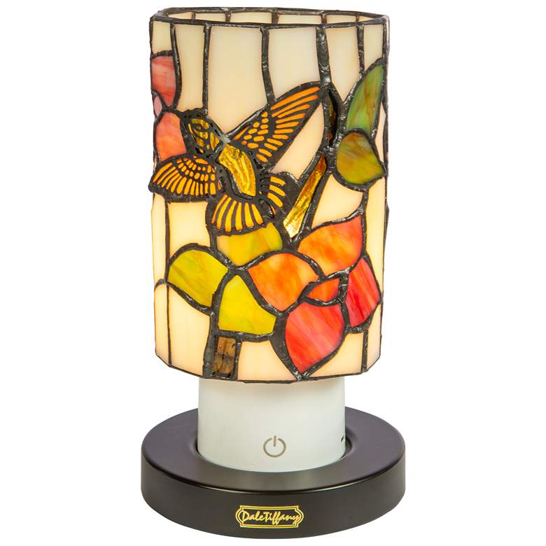 Image 2 Dale Tiffany 8.5" Tall Hummingbird Cordless Rechargeable Tiffany Lamp