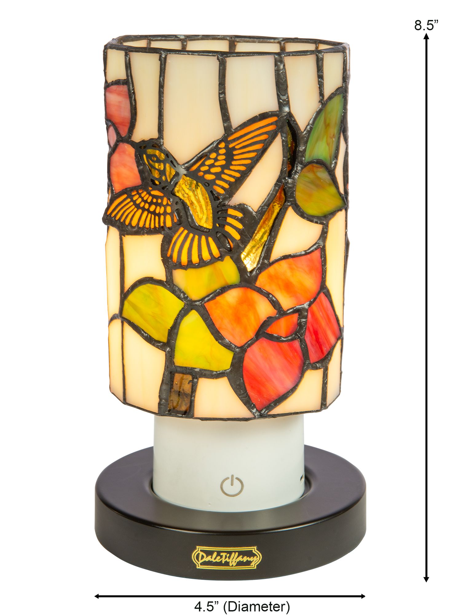 Image 3 Dale Tiffany 8.5" Tall Hummingbird Cordless Rechargeable Tiffany Lamp more views