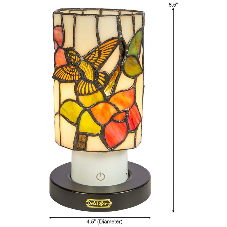 Image 3 Dale Tiffany 8.5" Tall Hummingbird Cordless Rechargeable Tiffany Lamp more views