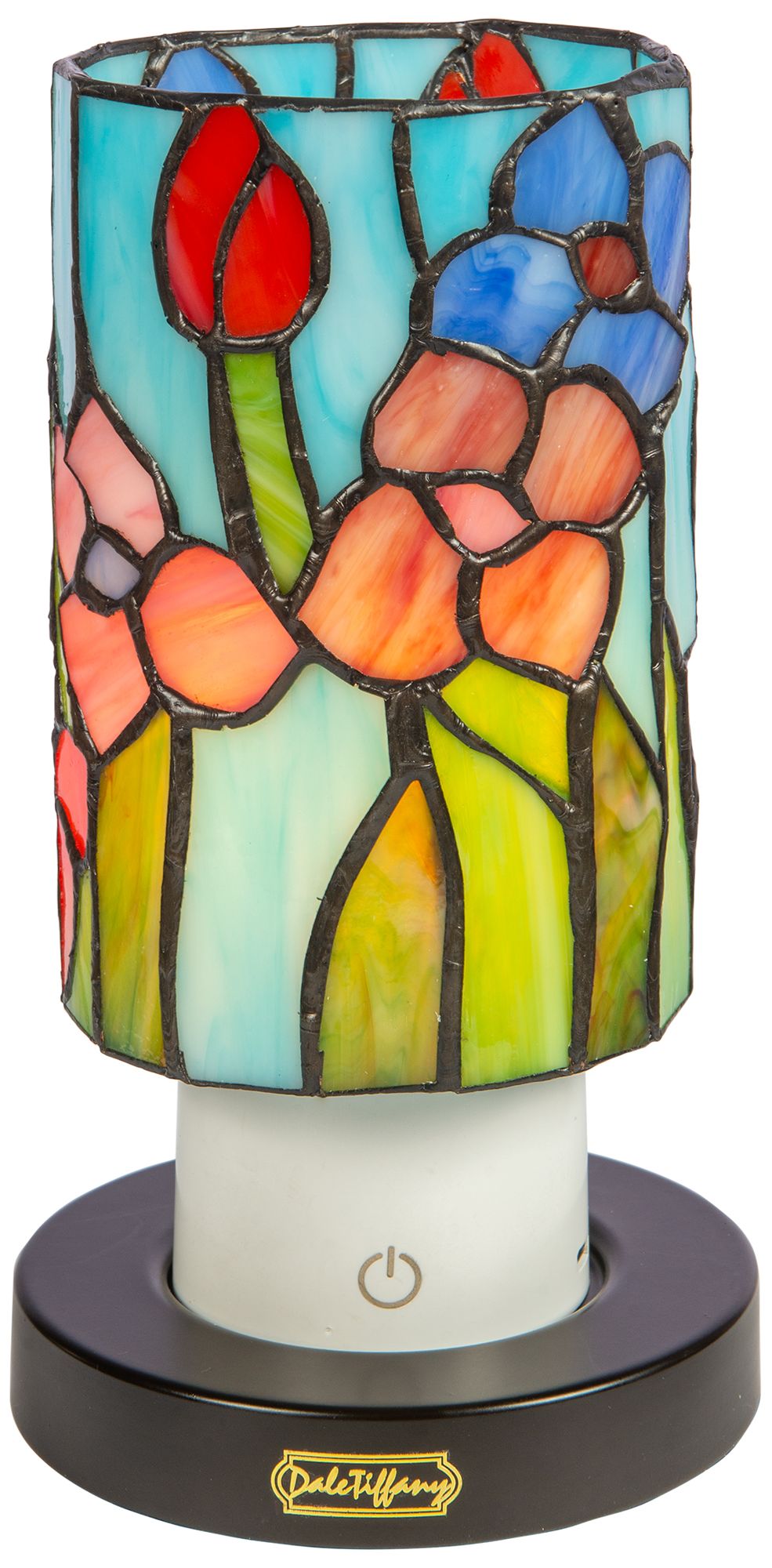 Image 2 Dale Tiffany 8.5" Tall Peony Cordless Rechargeable Tiffany Accent Lamp