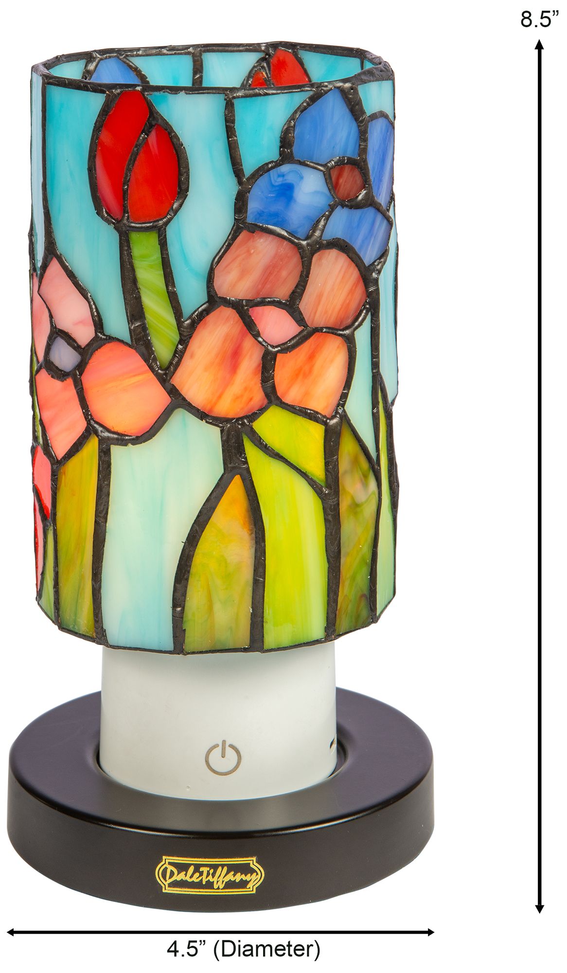 Image 3 Dale Tiffany 8.5" Tall Peony Cordless Rechargeable Tiffany Accent Lamp more views