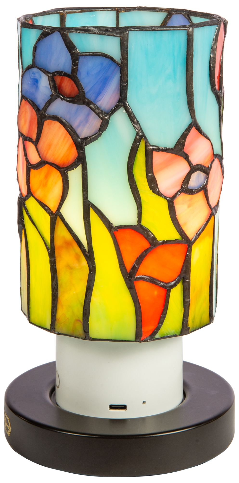 Image 5 Dale Tiffany 8.5" Tall Peony Cordless Rechargeable Tiffany Accent Lamp more views