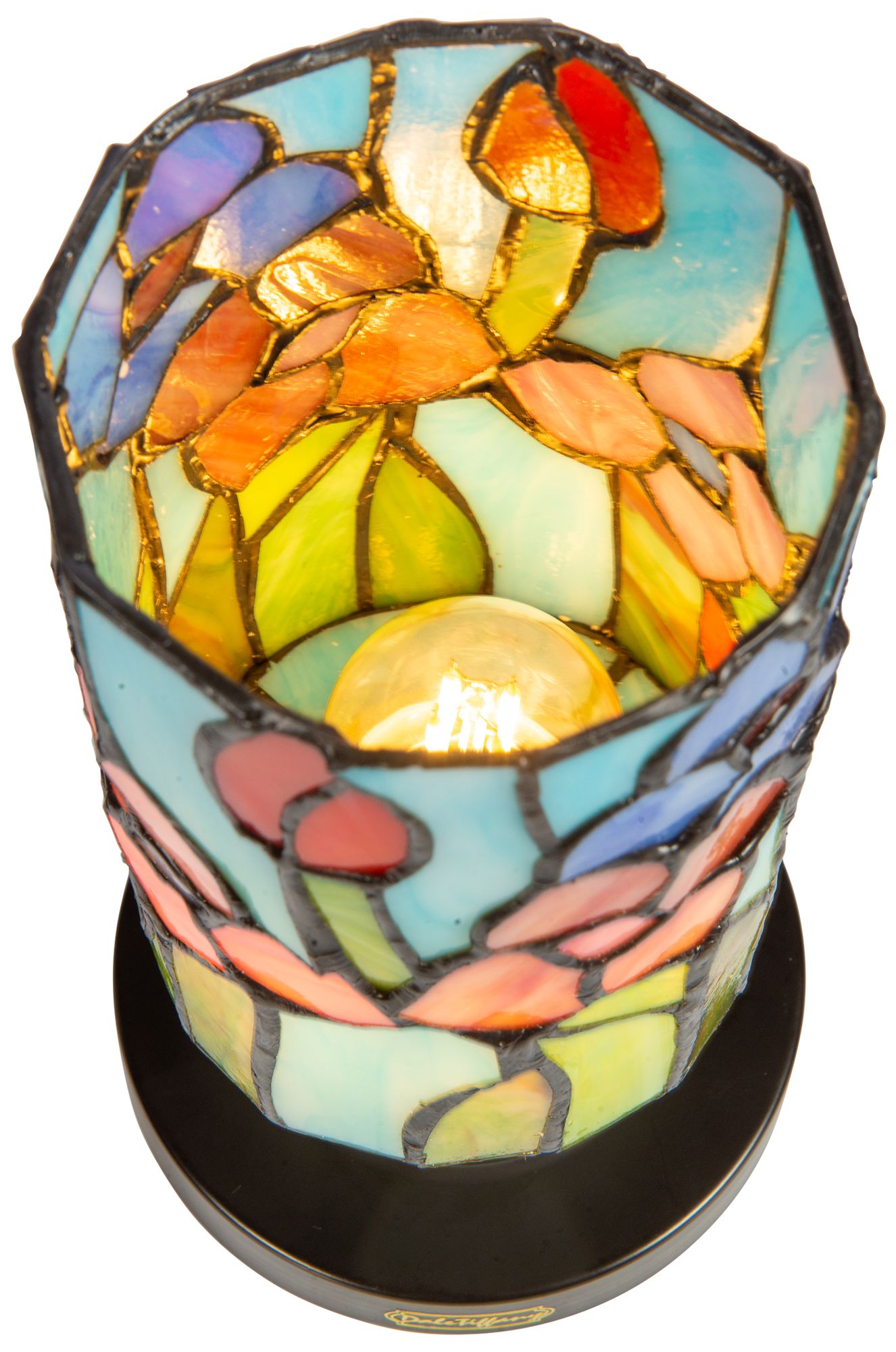 Image 6 Dale Tiffany 8.5" Tall Peony Cordless Rechargeable Tiffany Accent Lamp more views