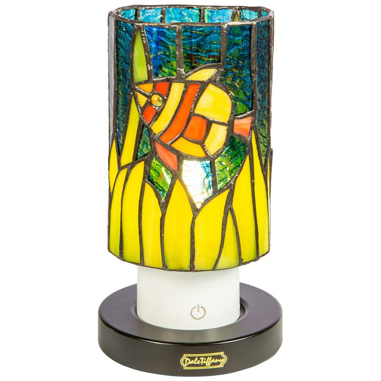 Image 2 Dale Tiffany 8.5" Tall Angelfish Cordless Rechargeable Tiffany Accent Lamp