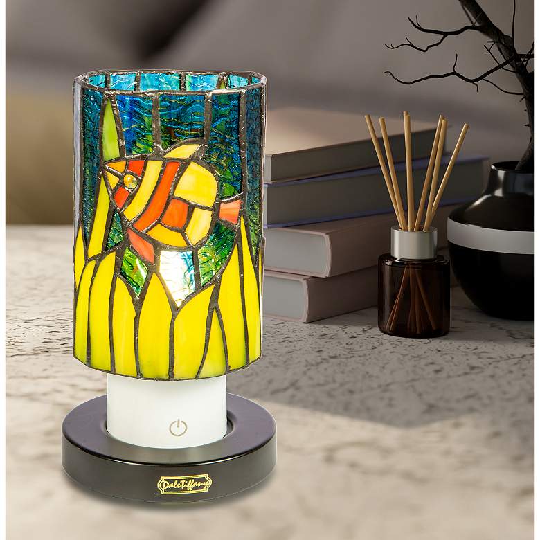Image 1 Dale Tiffany 8.5" Tall Angelfish Cordless Rechargeable Tiffany Accent Lamp