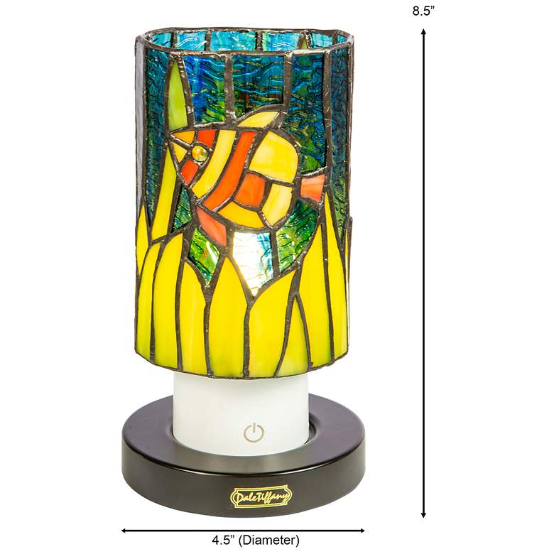 Image 3 Dale Tiffany 8.5" Tall Angelfish Cordless Rechargeable Tiffany Accent Lamp more views