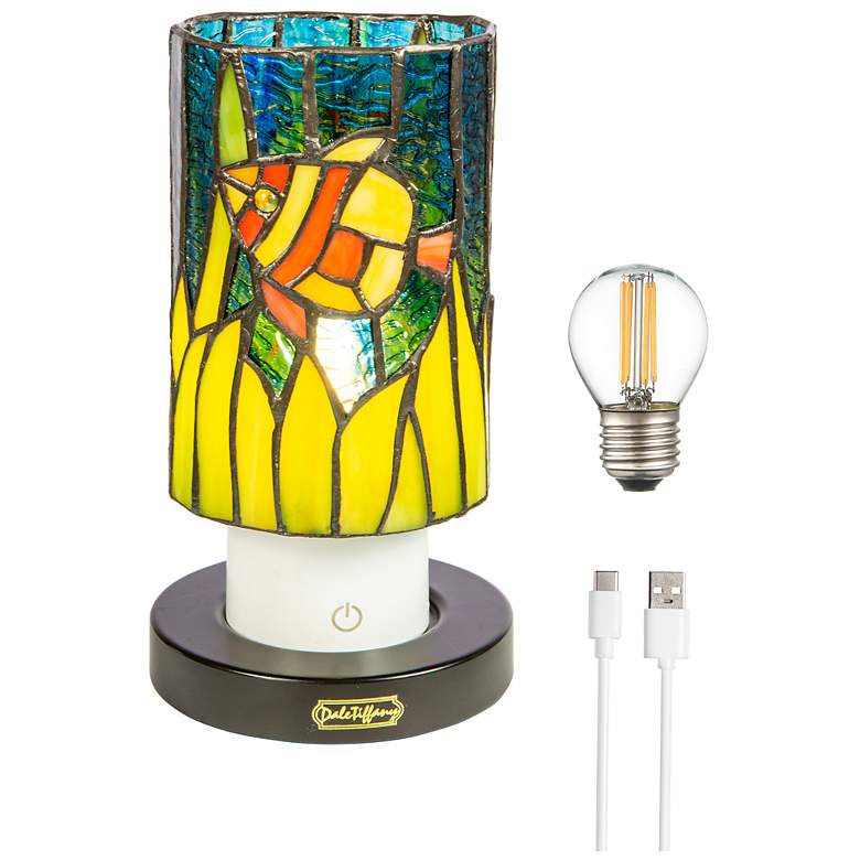 Image 4 Dale Tiffany 8.5" Tall Angelfish Cordless Rechargeable Tiffany Accent Lamp more views