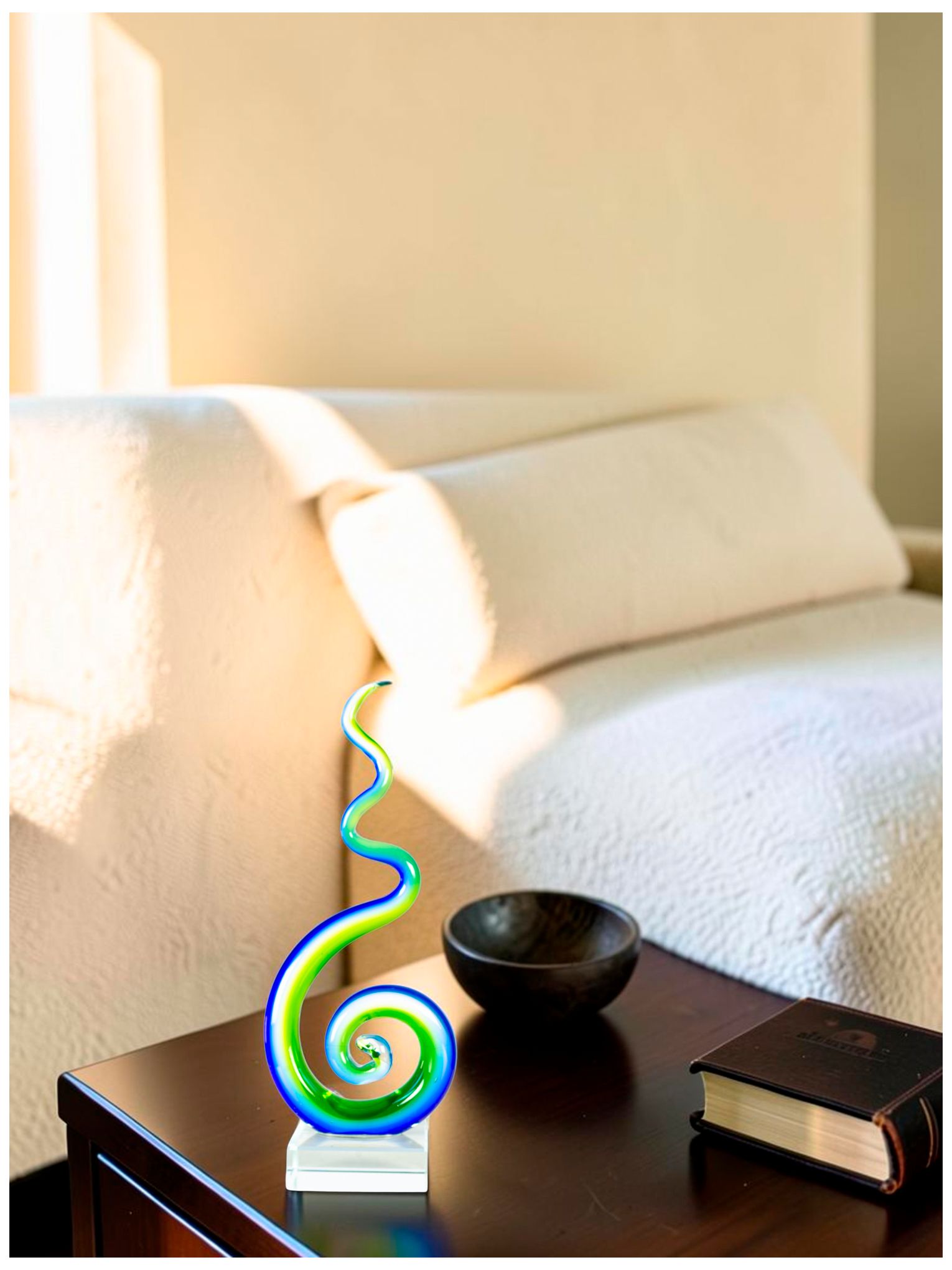 Image 2 Dale Tiffany 8.5" Tall Coastal Whirl Handcrafted Art Glass Sculpture more views