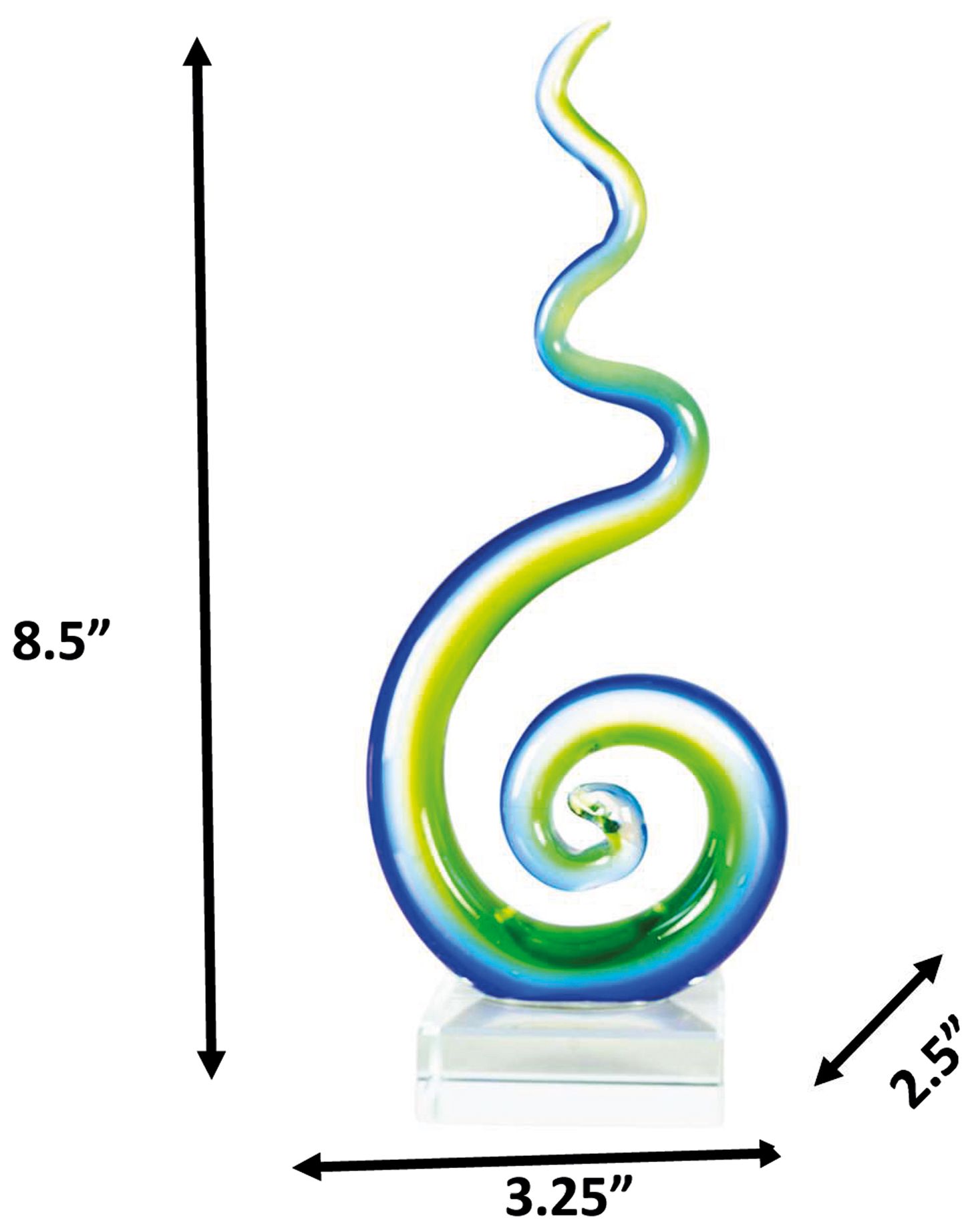 Image 3 Dale Tiffany 8.5" Tall Coastal Whirl Handcrafted Art Glass Sculpture more views