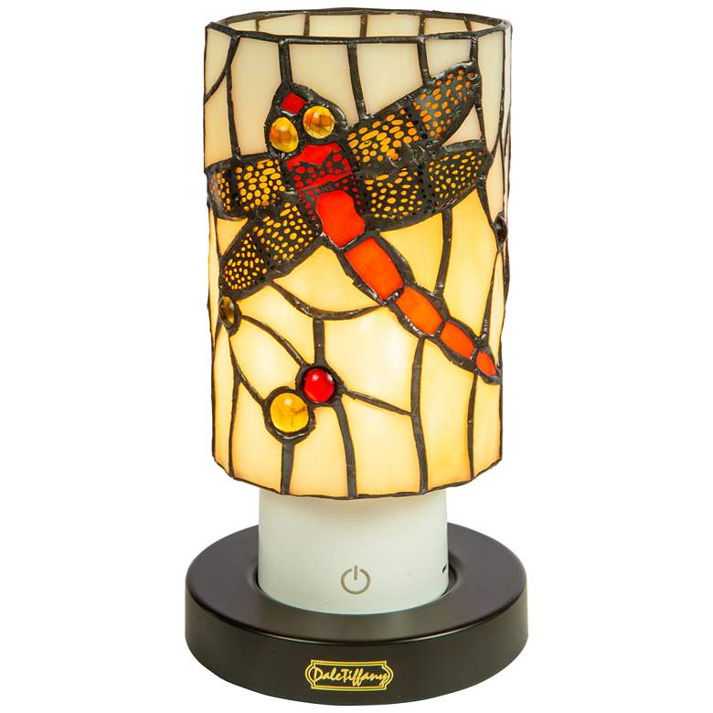 Image 2 Dale Tiffany 8.5" Tall Damselfly Cordless Rechargeable Tiffany Accent Lamp