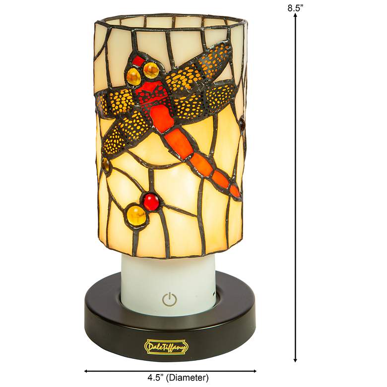 Image 3 Dale Tiffany 8.5" Tall Damselfly Cordless Rechargeable Tiffany Accent Lamp more views