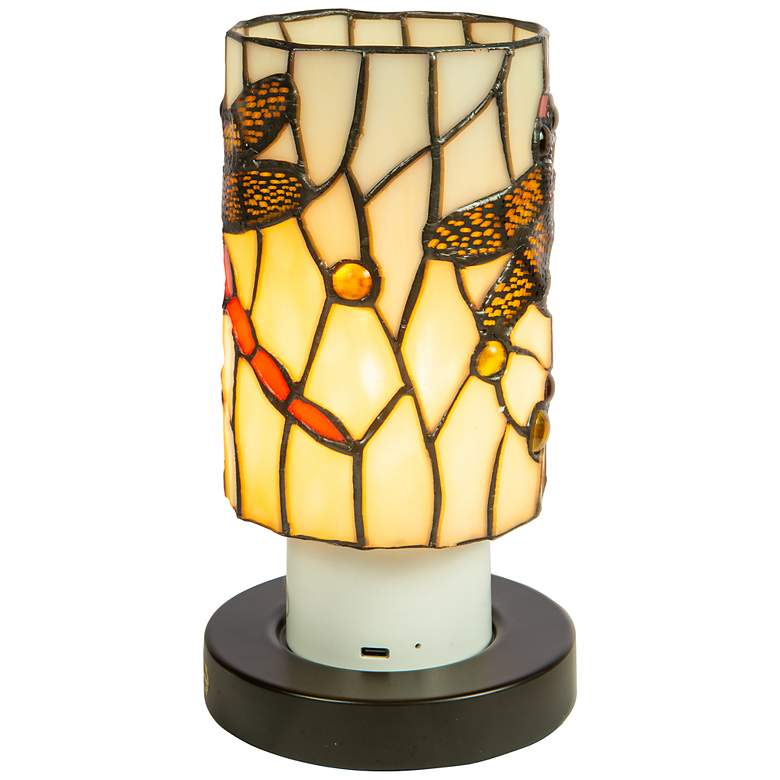 Image 4 Dale Tiffany 8.5" Tall Damselfly Cordless Rechargeable Tiffany Accent Lamp more views