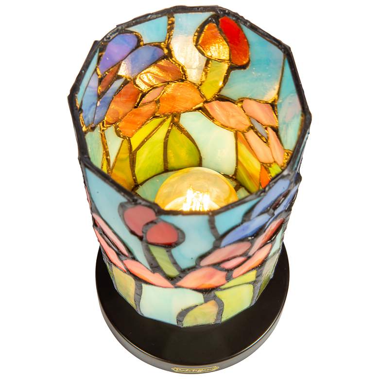 Image 6 Dale Tiffany 8.5" Tall Peony Cordless Rechargeable Tiffany Accent Lamp more views