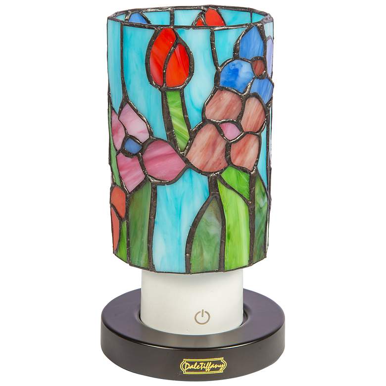 Image 7 Dale Tiffany 8.5" Tall Peony Cordless Rechargeable Tiffany Accent Lamp more views