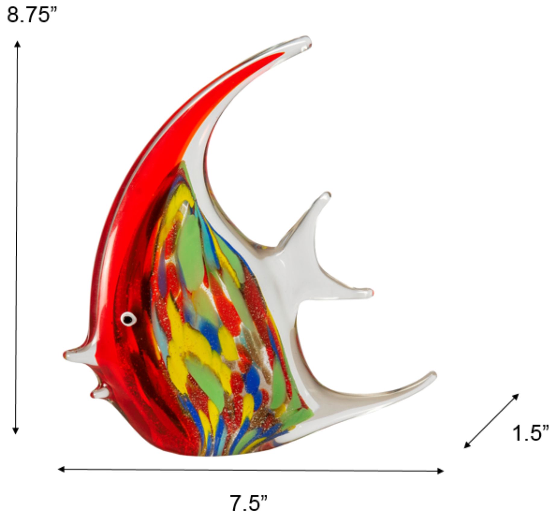 Image 3 Dale Tiffany 8.75" Tall Astola Fish Handcrafted Art Glass Figurine more views