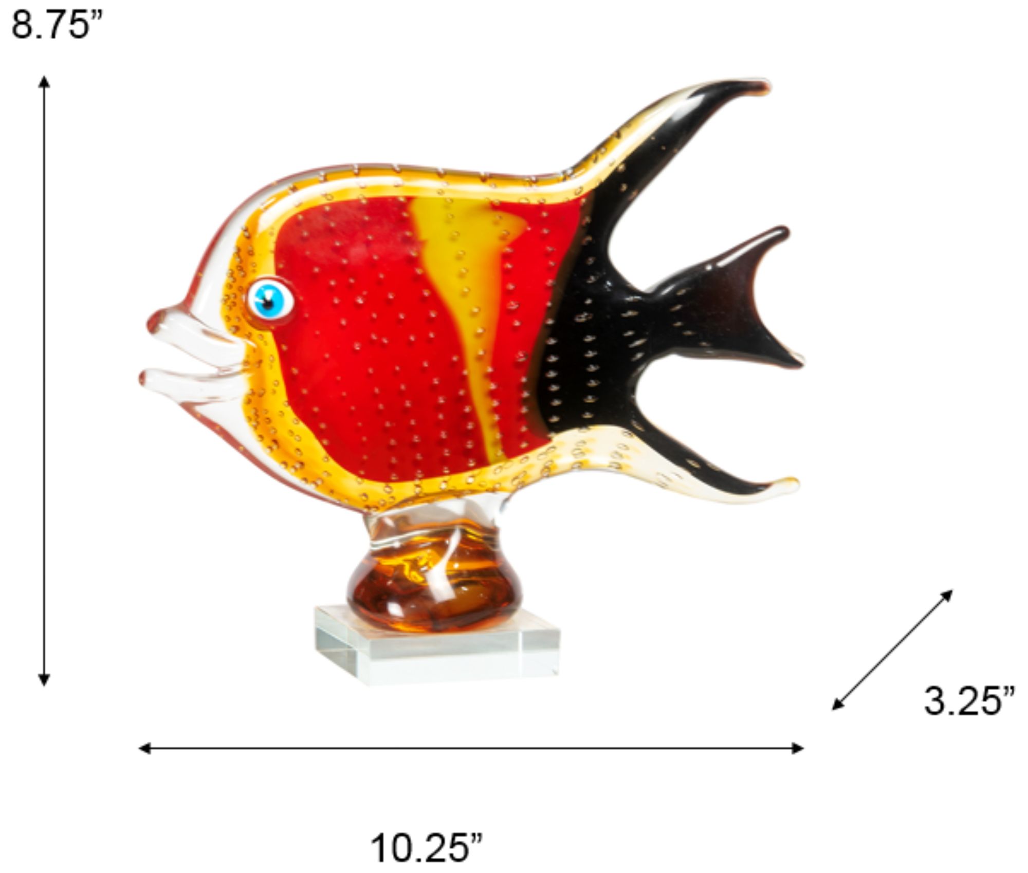 Image 3 Dale Tiffany 8.75" Tall Bora Fish Handcrafted Art Glass Figurine more views