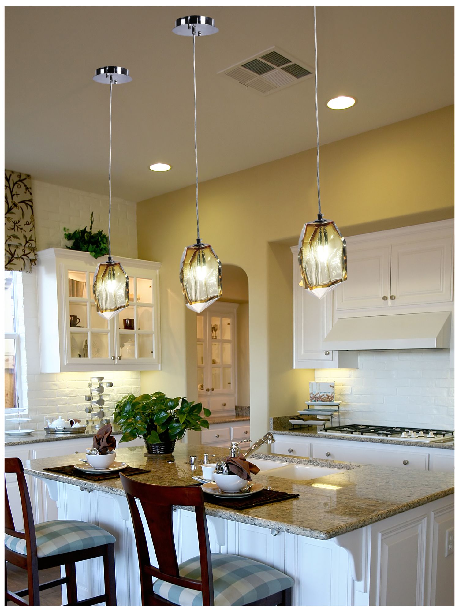 Image 4 Dale Tiffany 8" Wide Altair Amber Handcrafted Art Glass Mini Pendant more views