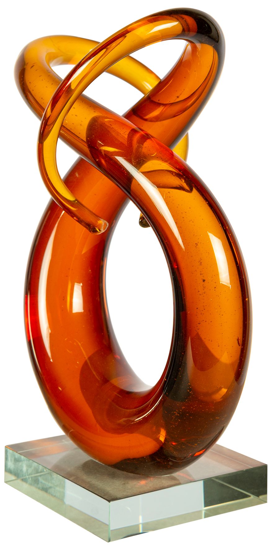 Image 5 Dale Tiffany 9.5" Tall Amber Orbit Handcrafted Art Glass Sculpture more views