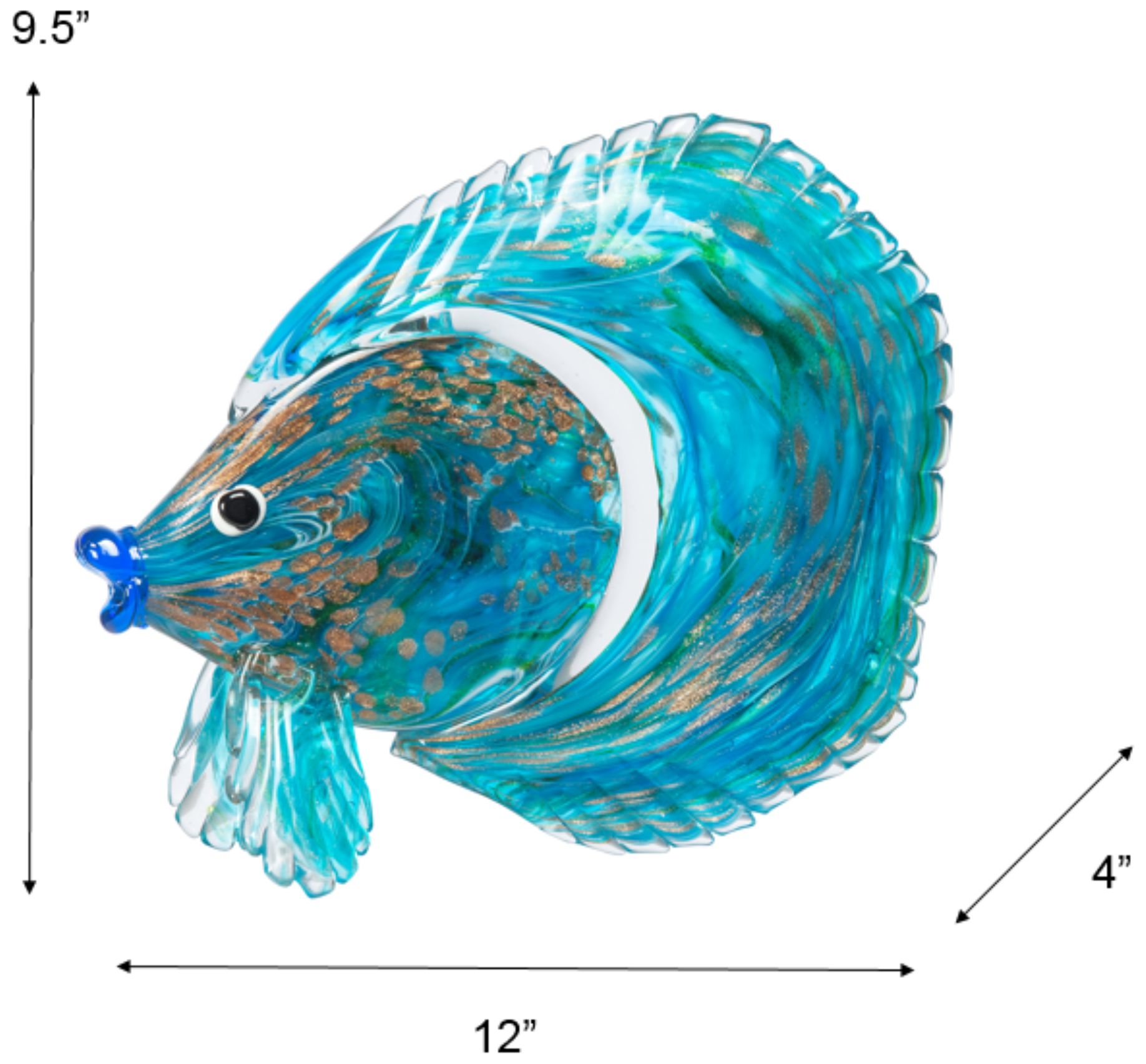 Image 3 Dale Tiffany 9.5" Tall Railay Fish Handcrafted Art Glass Figurine more views