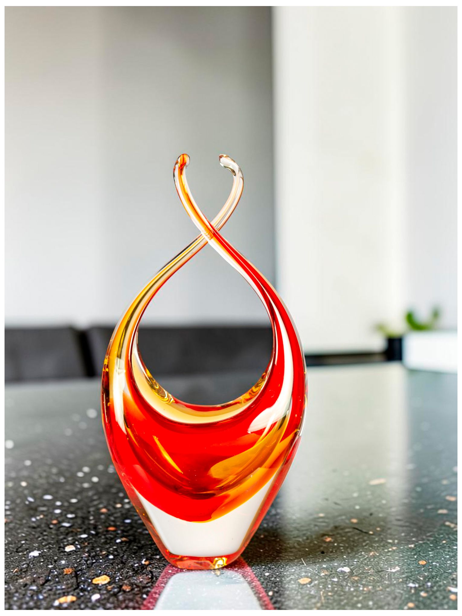 Image 4 Dale Tiffany 9.75" Tall Sunset Embrace Handcrafted Art Glass Sculpture more views