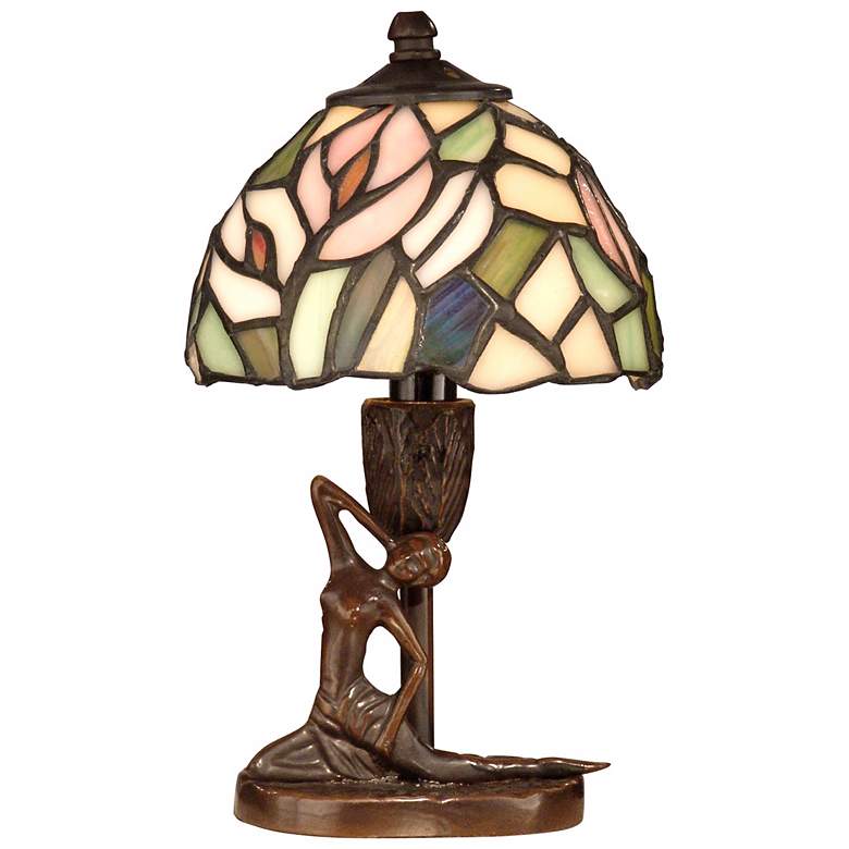 Image 1 Dale Tiffany 9 1/2 inchH Lady Art Glass Accent Lamp