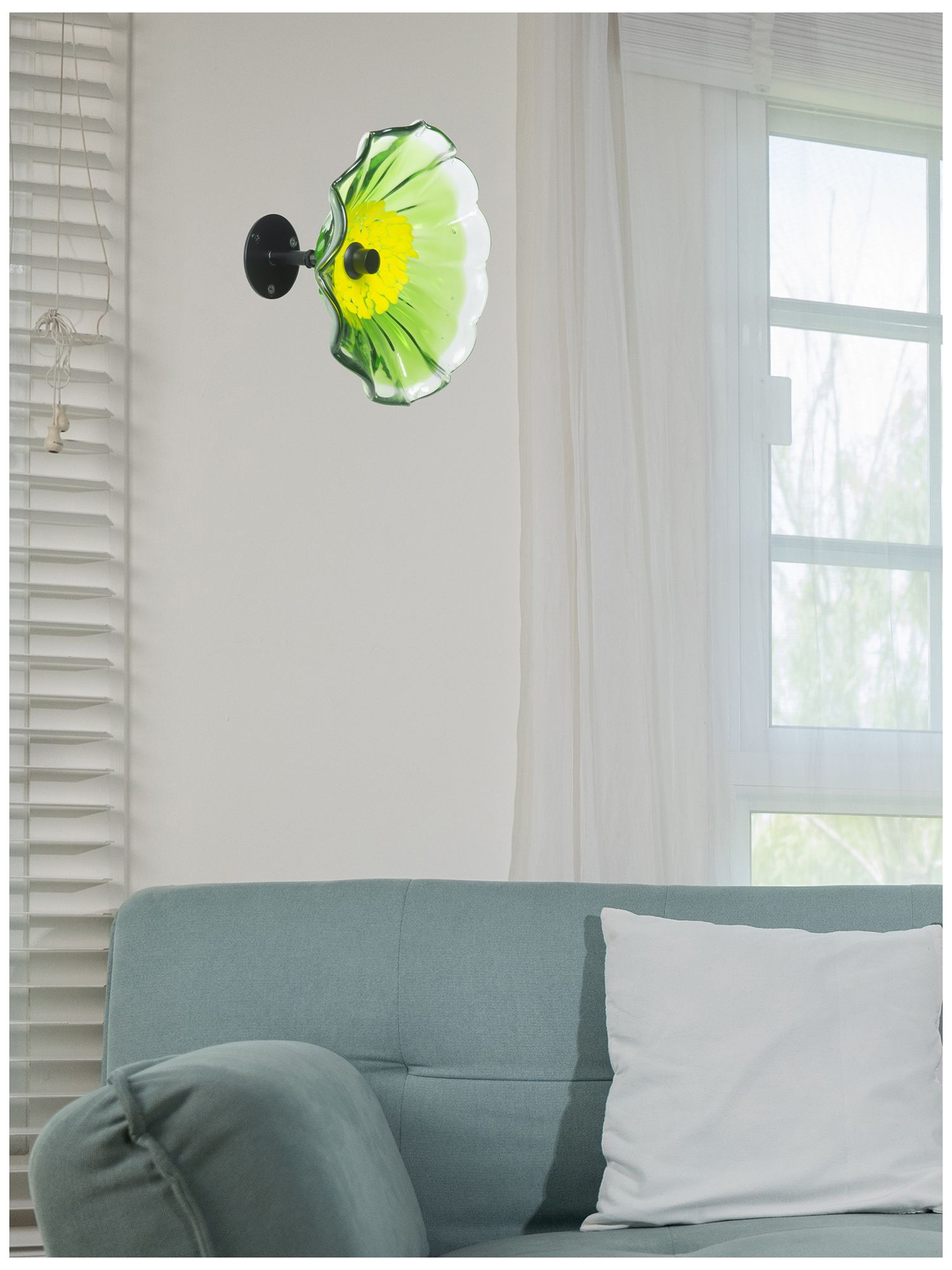 Image 2 Dale Tiffany 9" Fiore Bloom Green Hand Blown Art Glass Wall Decor more views