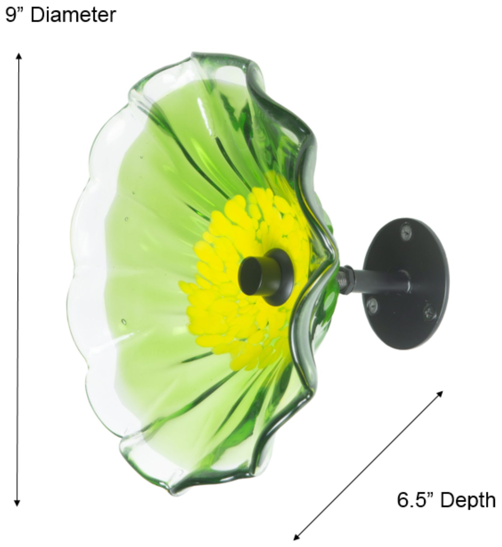 Image 3 Dale Tiffany 9" Fiore Bloom Green Hand Blown Art Glass Wall Decor more views