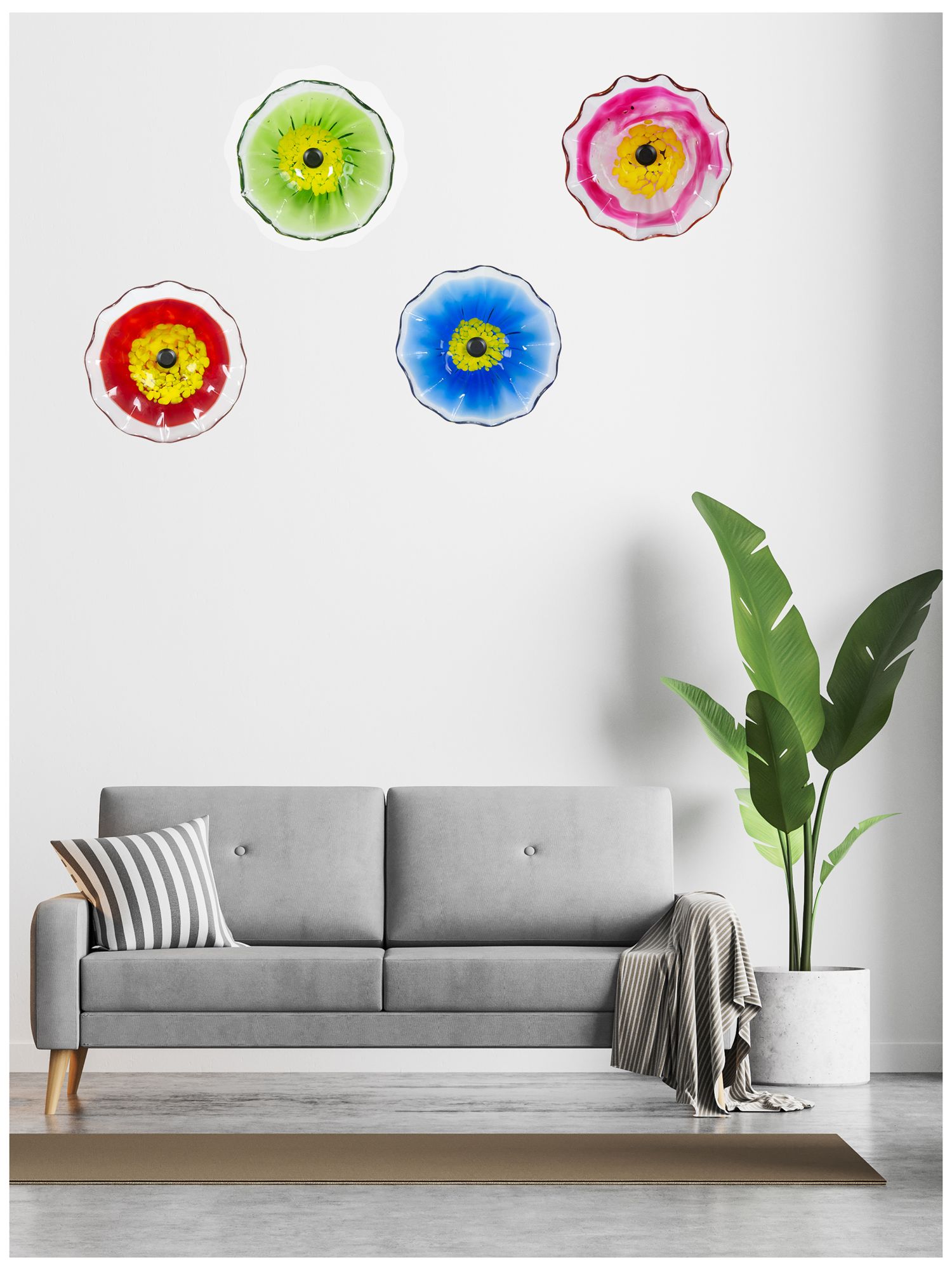 Image 5 Dale Tiffany 9" Fiore Bloom Green Hand Blown Art Glass Wall Decor more views