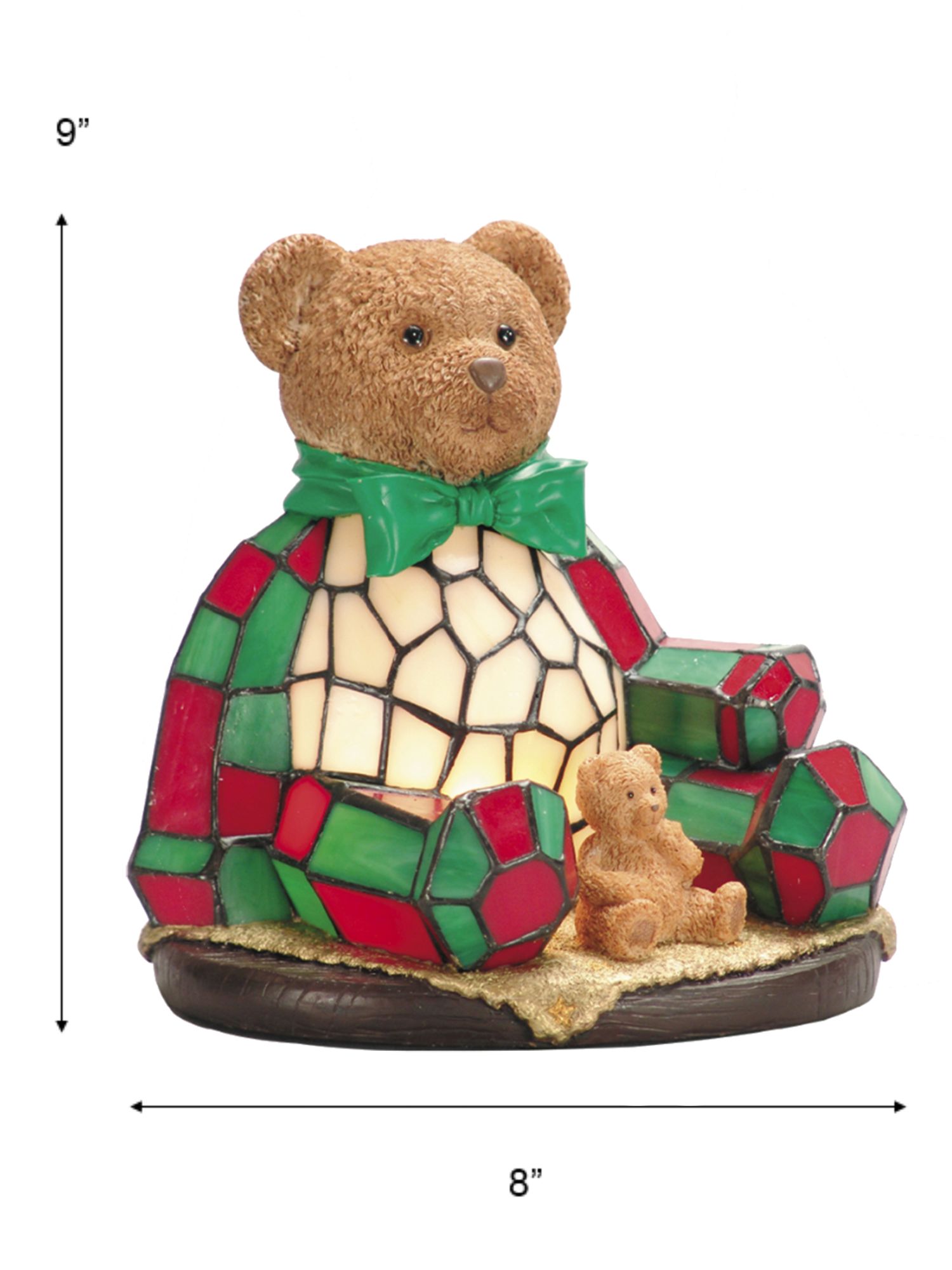 Thumbnail3 of Dale Tiffany 9" Tall Noel Bear Tiffany Accent Lamp more views