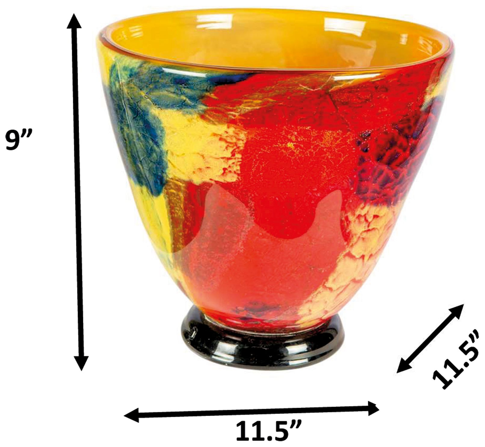 Image 3 Dale Tiffany 9" Tall Autumn Medley Hand Blown Art Glass Vase more views