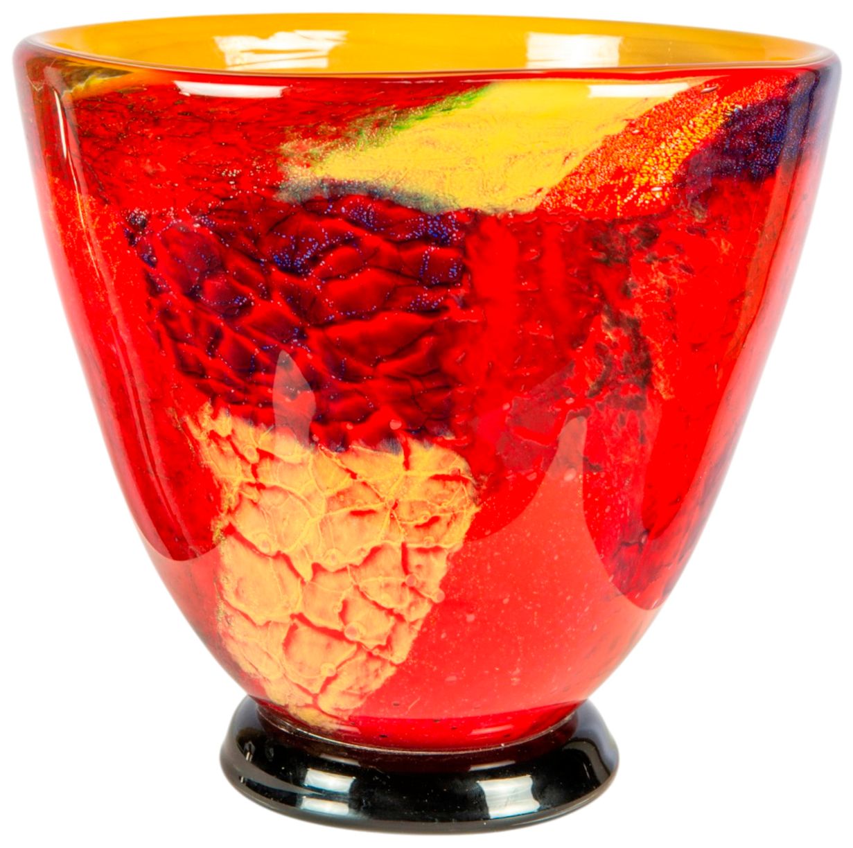 Image 4 Dale Tiffany 9" Tall Autumn Medley Hand Blown Art Glass Vase more views