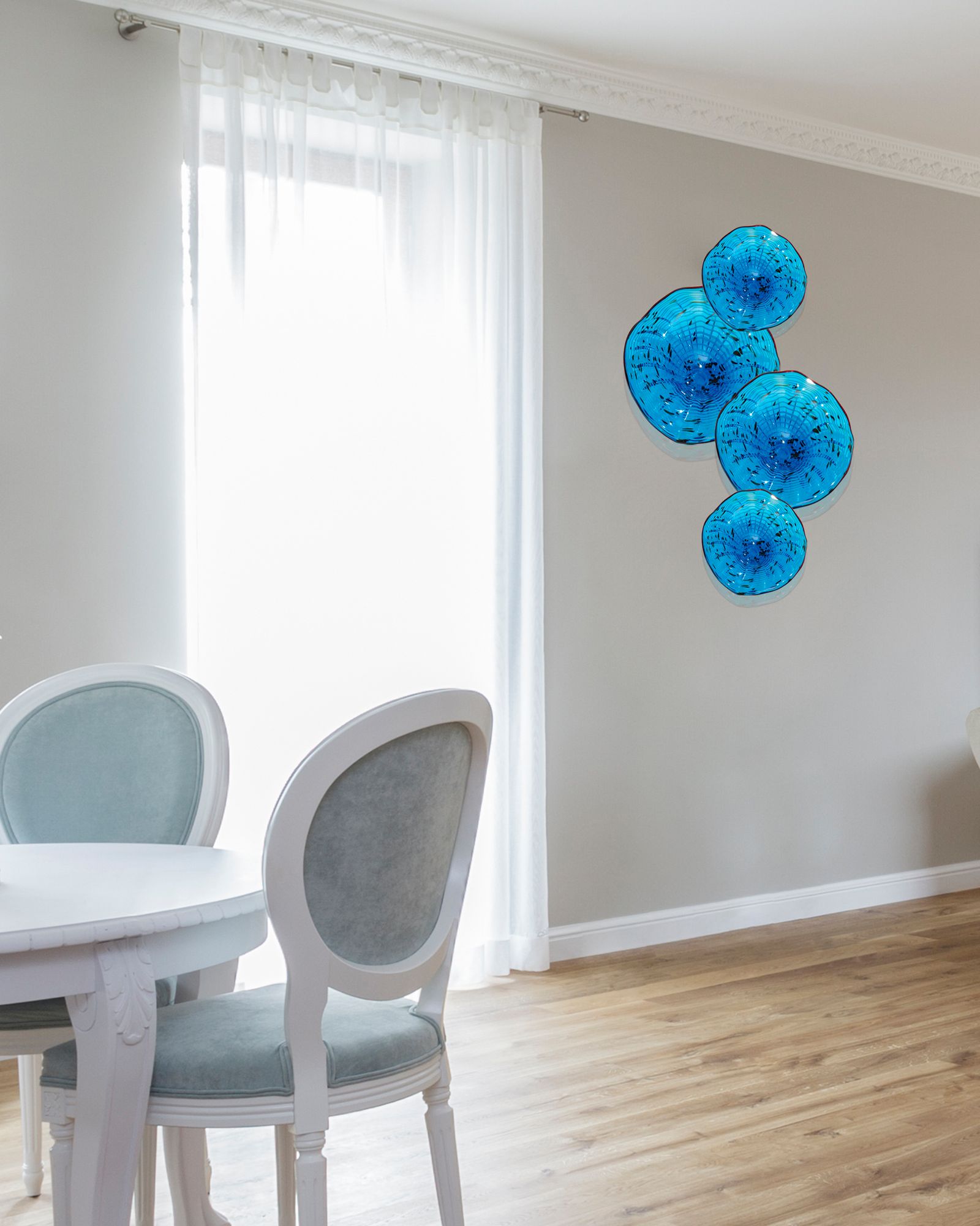 Image 2 Dale Tiffany 9" Wrightwood Blue Hand Blown Art Glass Wall Decor more views