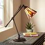 Dale Tiffany Adjustable Height Tiffany Leaf Art Glass Desk Lamp
