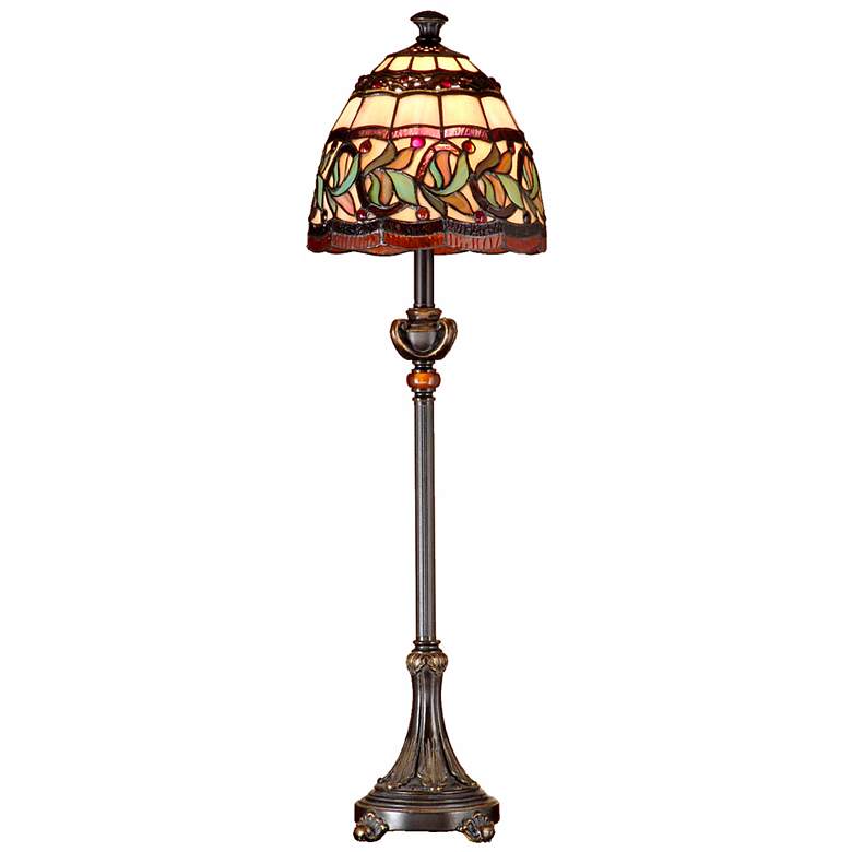 Image 2 Dale Tiffany Aldridge 30" High Mission Art Glass Buffet Table Lamp