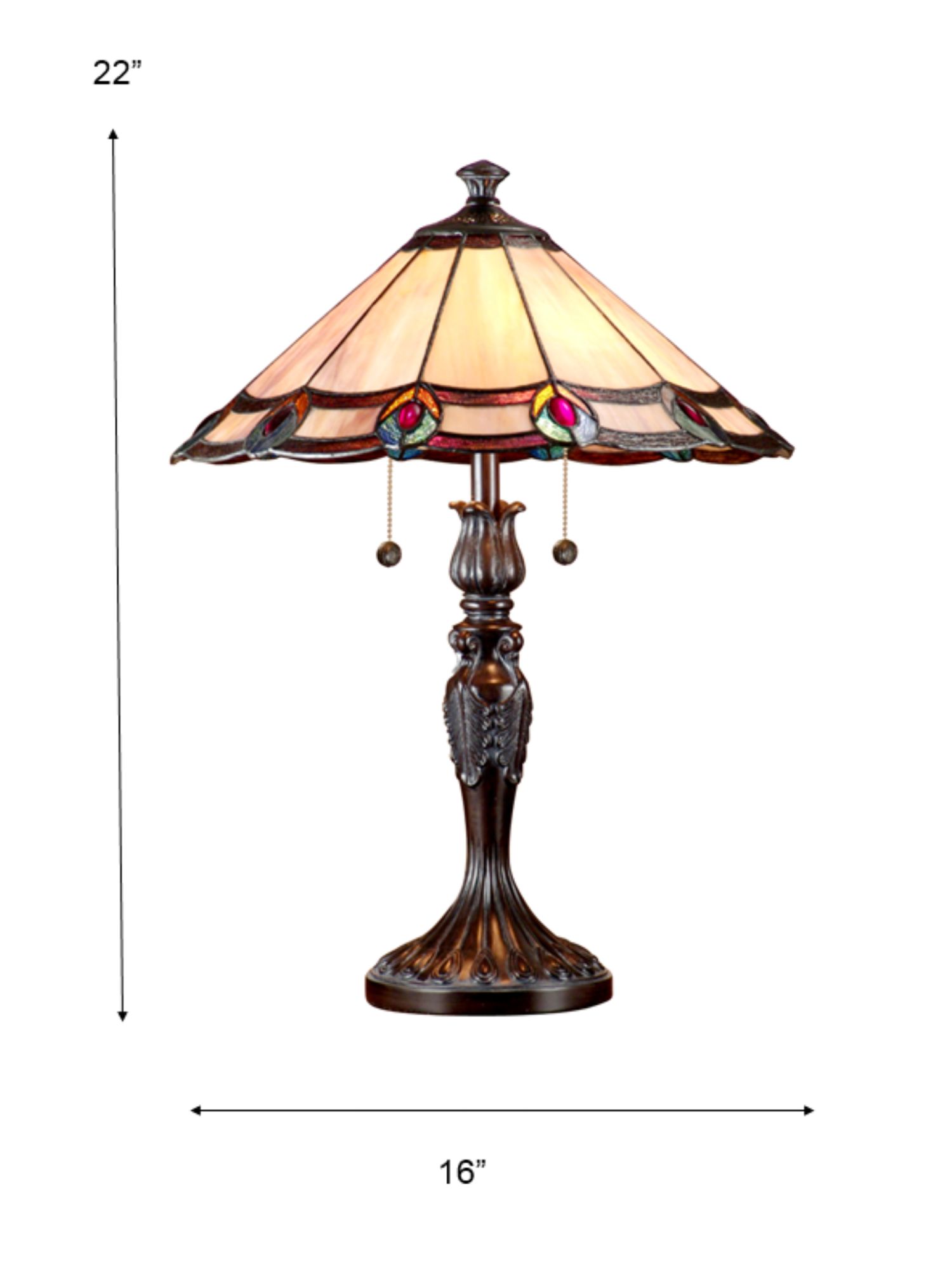 Image 3 Dale Tiffany Aldridge Peacock Antique Bronze Table Lamp more views