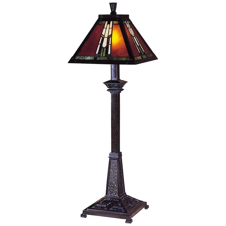 Image 1 Dale Tiffany Amber Monarch Mission Style Buffet Lamp