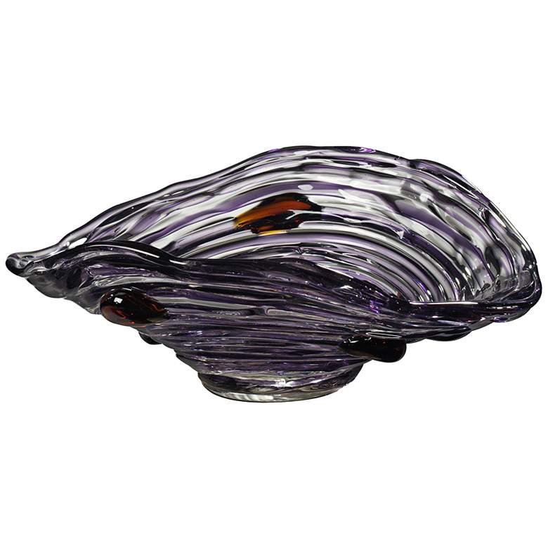 Image 1 Dale Tiffany Amethyst 13 1/2 inch Wide Purple Art Glass Bowl